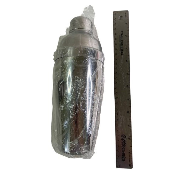 Cocktail Shaker Stainless Steel 3 pc Set 24oz Vintage Co-Rect Brand NIB - Picture 6 of 7